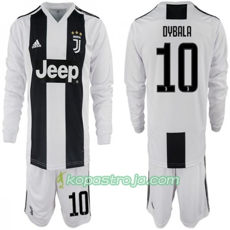 Billiga Fotbollströjor Juventus Paulo Dybala 10 Barn Hemma tröja 2018/19 Långärmad